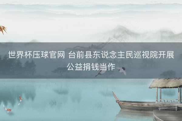 世界杯压球官网 台前县东说念主民巡视院开展公益捐钱当作