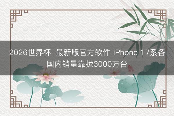 2026世界杯-最新版官方软件 iPhone 17系各国内销量靠拢3000万台