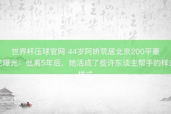 世界杯压球官网 44岁阿娇茕居北京200平豪宅曝光：仳离5年后，她活成了些许东谈主帮手的样式