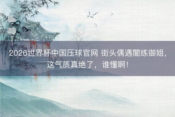 2026世界杯中国压球官网 街头偶遇闇练御姐，这气质真绝了，谁懂啊！