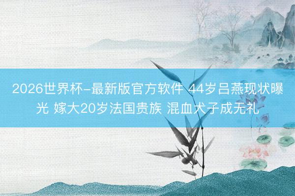 2026世界杯-最新版官方软件 44岁吕燕现状曝光 嫁大20岁法国贵族 混血犬子成无礼